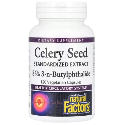 Celery Seed Standardized, Semente de Aipo, 120 Cápsulas, Natural Factors