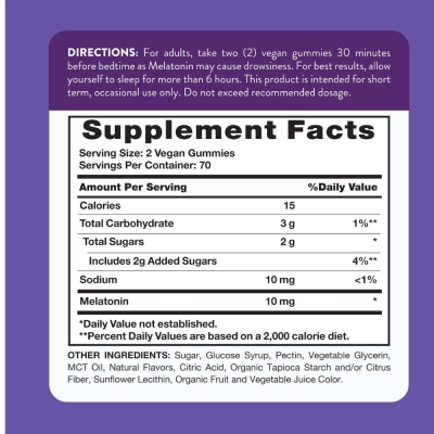 Melatonina 10mg, 140 Gomas Sabor Berry, Nature's Truth