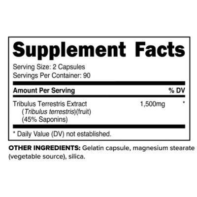 Tribulus Terrestris Extract 1500mg, 180 Cápsulas, Primaforce