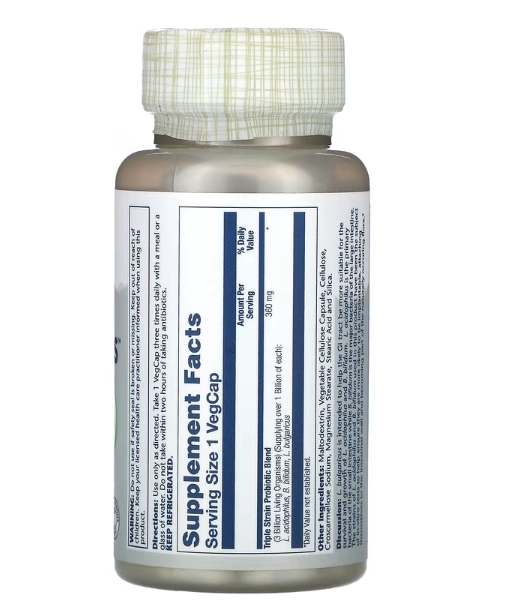 Acidophilus liofilizado + leite de cabra prebiótico, 3 bilhões, 50 cápsulas, Solaray