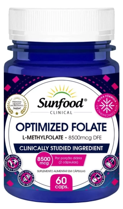 Optimized Folate, 8500mcg, 60 Cápsulas, Sunfood