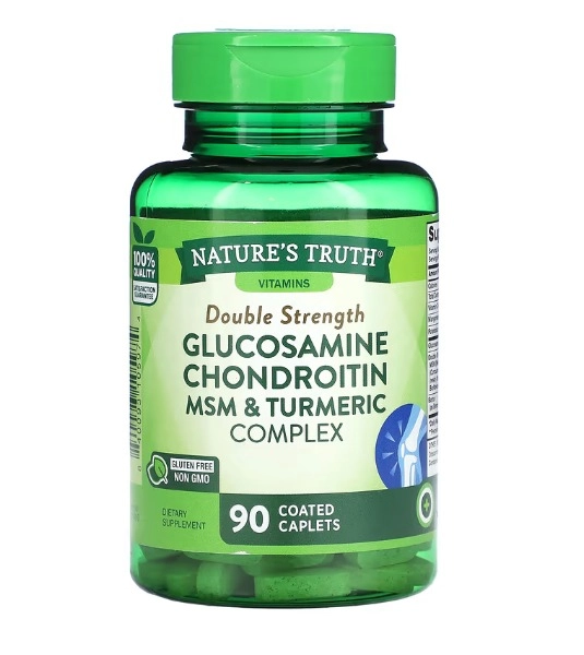 Glucosamina, Condroitina, MSM de Dupla Força e Complexo de Cúrcuma, 90 Cápsulas, Nature's Truth