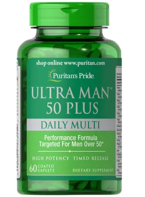 Multivitaminas, Ultra Man 50 Plus, Puritans Pride
