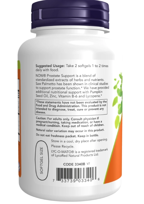 Prostate Support, 180 Cápsulas, Now