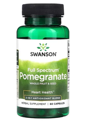 Pomegranate Whole Fruit, Romã de Espectro, Fruta Integral e Semente, 60 Cápsulas, Swanson