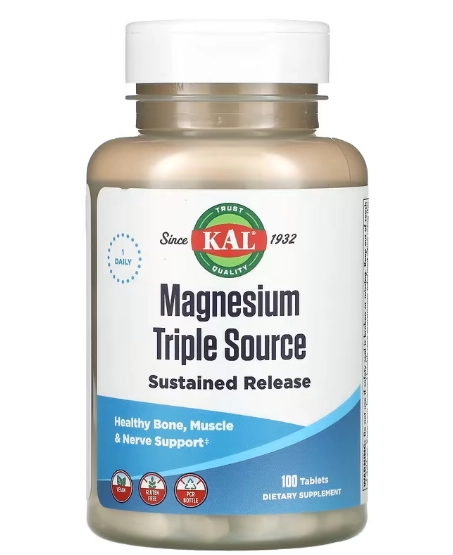 Magnésio Triple Source 500mg, 100 Comprimidos, KAL