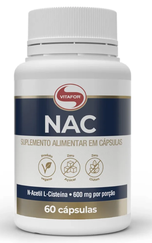 NAC N-acetilcisteína, 600mg, 60 cápsulas, Vitafor