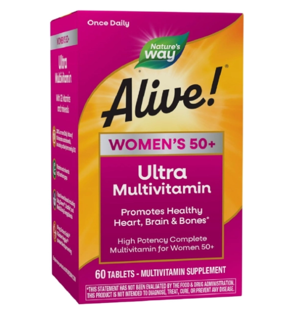 Ultra Multivitamínico Completo para Mulheres 50+ Alive, 60 Comprimidos, Nature's Way