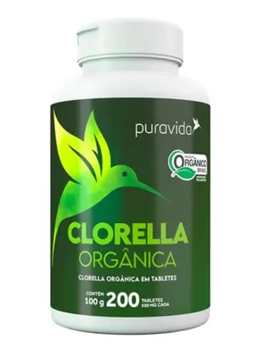 Clorella Orgânica, 500mg, 200 Tabletes, Puravida