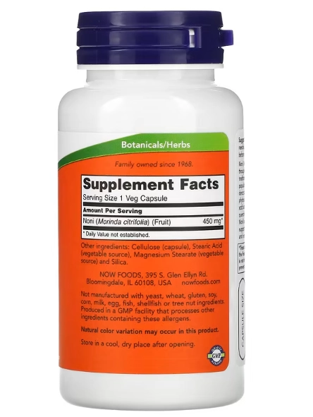 Noni 450mg, 90 Cápsulas, Now
