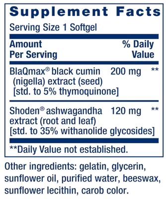 Serene Sleep, com Ashwagandha e Cominho Preto, Suporte para Sono sem Melatonina, 30 cápsulas, Life Extension