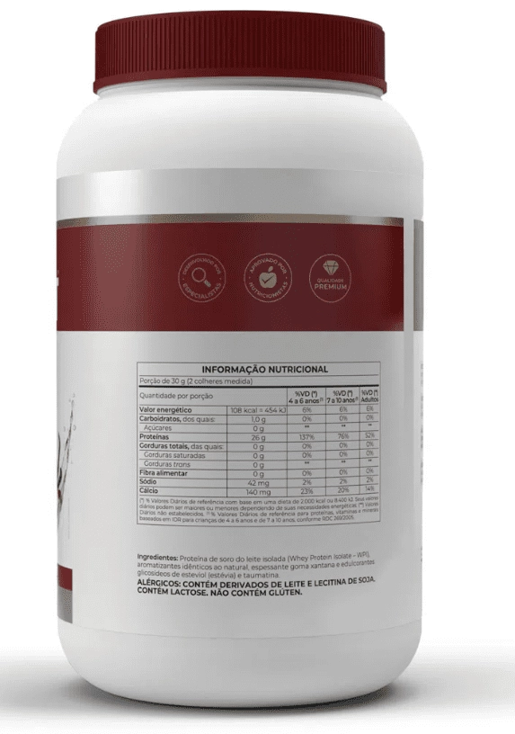 Whey Protein Isolado, Sabor Baunilha, 900g, Vitafor