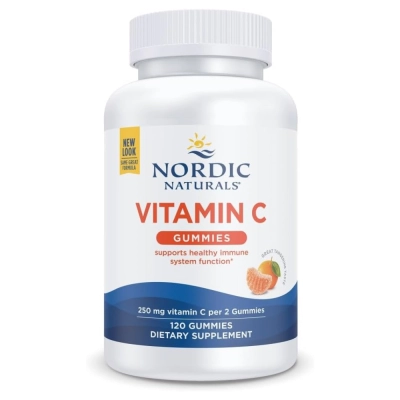 Vitamina C, 250mg, Suporte ao Sistema Imunológico e Proteção Antioxidante, 120 Gummies, Nordic Naturals