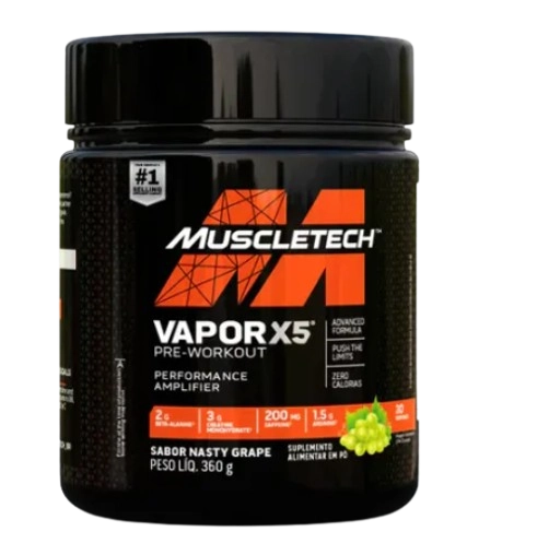 Pre Treino Vapor X5, 369,g Sabor Nasty Grape, Muscletech