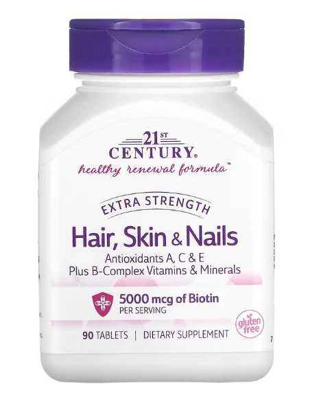 Hair, Skin & Nails, cabelo, pele e unhas, 90 Comprimidos, 21st Century