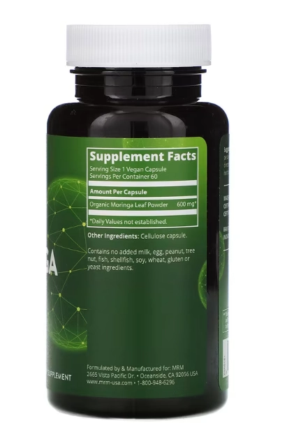 Folha de Moringa, 60 Cápsulas, MRM