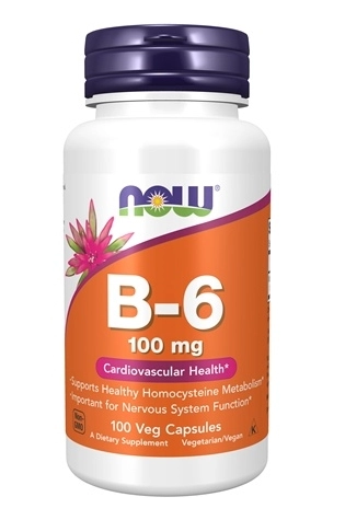 Vitamina B6, 100mg, 100 Cápsulas, Now