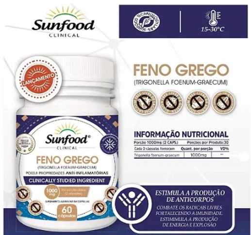 Feno Grego, 60 capsulas, Sunfood