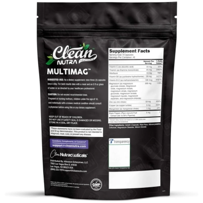 Complexo de Magnésio 500mg, 120 Cápsulas, Clean Nutraceuticals 