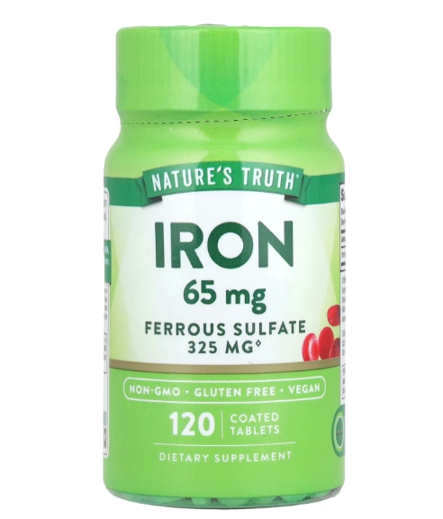 Ferro 65mg, 120 Comprimidos Revestidos, Nature's Truth
