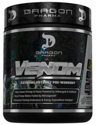 Pré-Treino Venom, 196g, Sabor White Dragon, Dragon Pharma