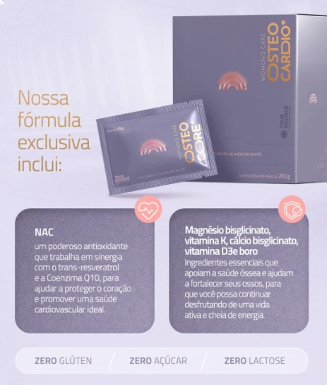 Osteo Cardio Women's Care, 20 Sachês de 10g, True Source