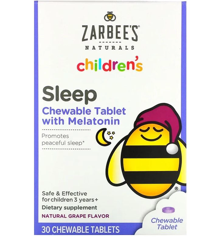 Melatonina Kids 1mg, 30 Comprimidos Mastigáveis Sabor Uva, Zarbee's