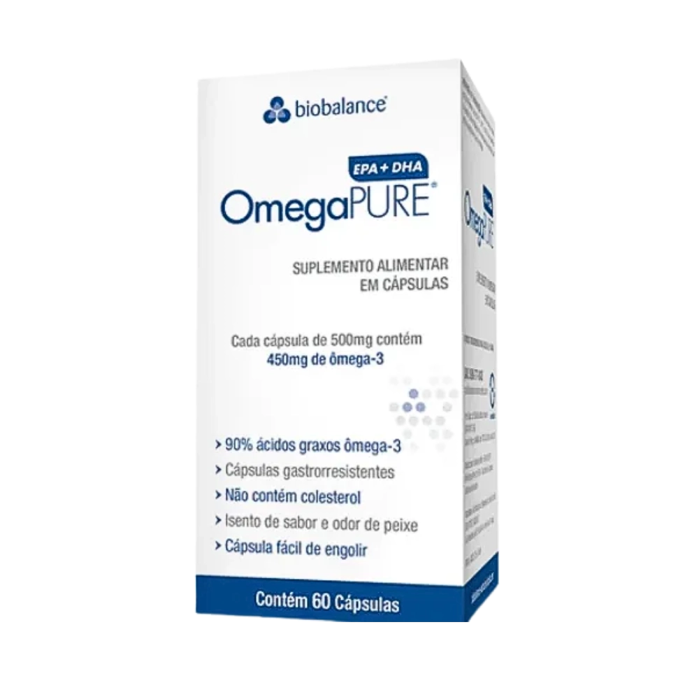 Omegapure Ômega-3 EPA/DHA 60 Capsulas, 500mg - Biobalance 
