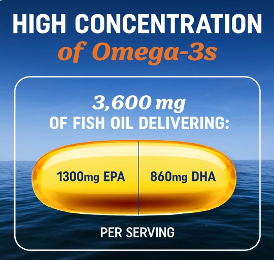 Ômega 3, Fish Oil 3600mg, EPA 1300mg  DHA 860mg, 180 Cápsulas, Mav Nutrition