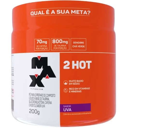 2Hot, com Taurina e Cafeína, 200g, Sabor Uva, Max Titanium