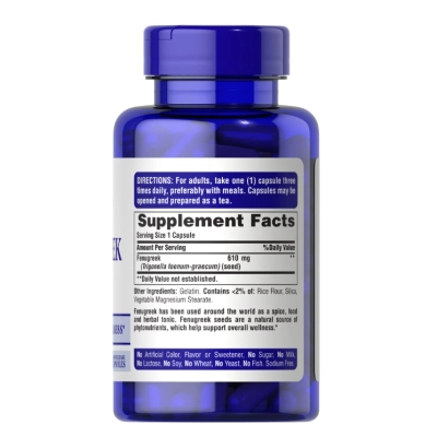 Fenugreek 610mg, Feno-Grego, 100 cápsulas, Puritan&#039;s Pride