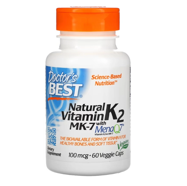 Vitamina K2 MK-7, MenaQ7, 100 mcg, 60 cápsulas, Doctor's Best