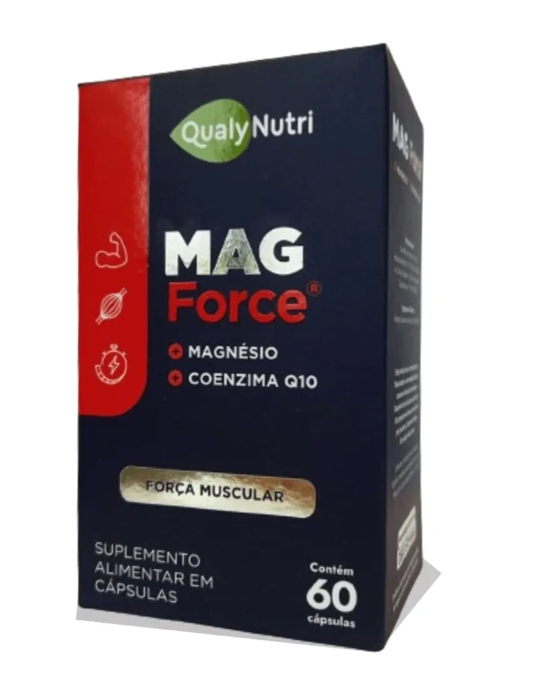 Mag Force, Magnésio + Coenzima Q10, 60 Cápsulas, Qualynutri