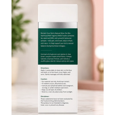 DHEA Cream, Creme Tópico DHEA Para Mulheres, 120g, Vigority