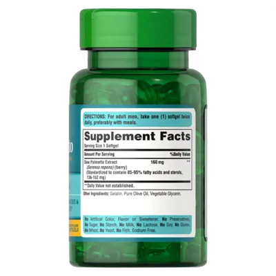 Saw Palmetto, 160mg, 60 Cápsulas em Gel, Puritan's Pride