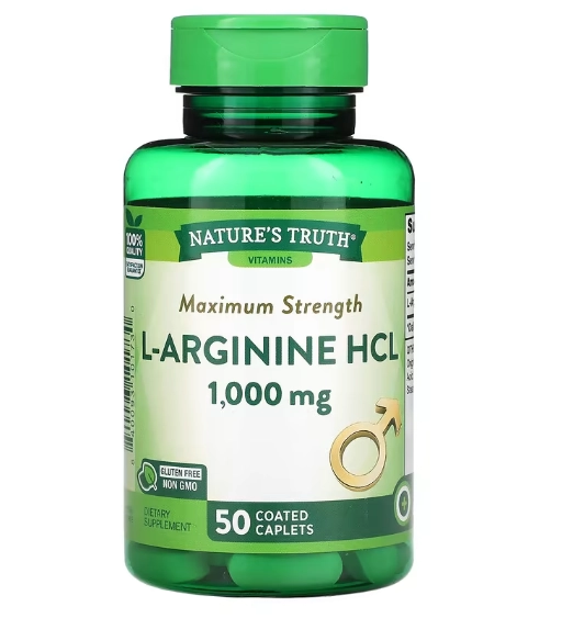 L-Arginina HCL 1000mg, 50 Cápsulas, Nature's Truth