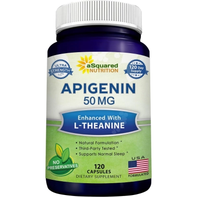 Apigenina 50mg &amp; L-Teanina 200mg, 120 Cápsulas, aSquared Nutrition