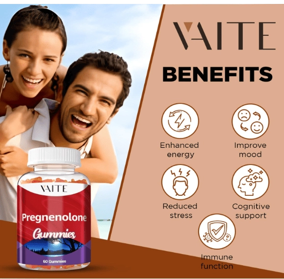 Pregnenolona 100mg, 60 Gomas Sabor Maçã, Vaite