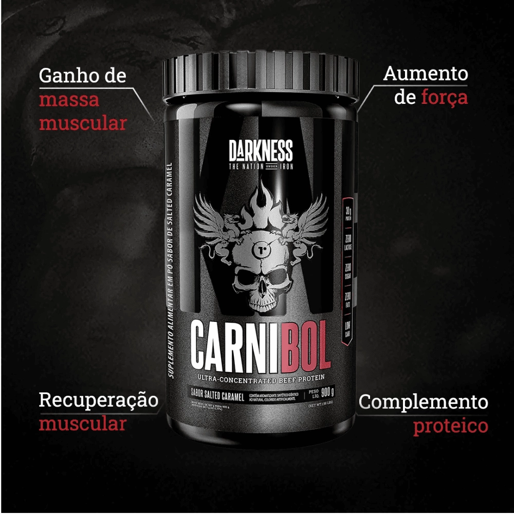 Proteína Isolada de Carne 900g Carnibol, Sabores - Darkness
