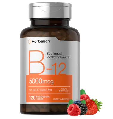 Vitamina B12 Metilcobalamina, 120 comprimidos sublingual, Horbaach