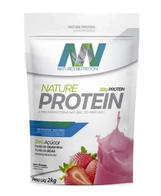 Whey Protein, Sabor Morango, 2Kg, Natures Nutrition