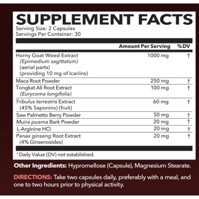 Horny Goat Weed, com Tongkat Ali, Muira Puama e Saw Palmetto, 60 Cápsulas, Havasu Nutrition