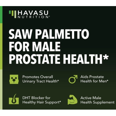 Saw Palmetto for Men Prostate Health, Saúde da Próstata, 100 Cápsulas, Havasu Nutrition