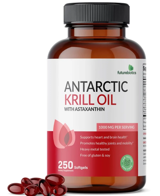 Óleo de Krill Antártico 1000mg, 250 Cápsulas, Futurebiotics