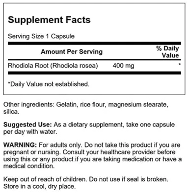 Rhodiola Rosea Root, 100 Cápsulas, Swanson