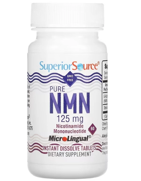NMN Puro, 125mg, 60 Comprimidos de Dissolução Instantânea, Superior Source