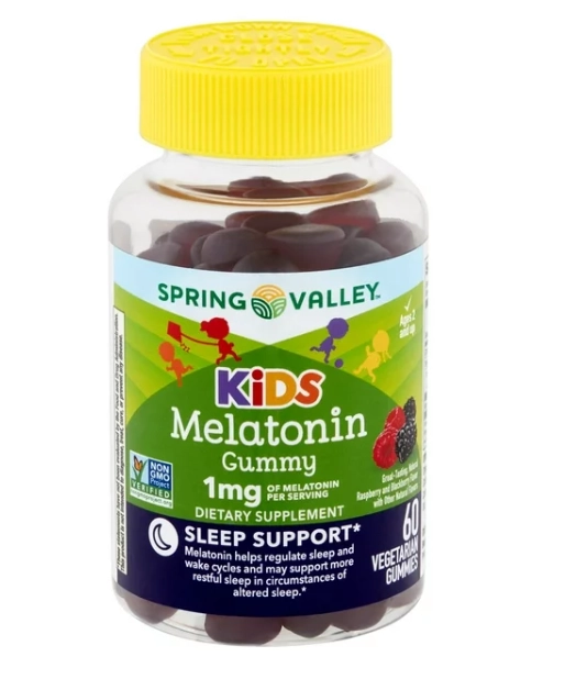 Melatonina Kids 1mg, 60 Gomas Sabor framboesa, Spring Valley
