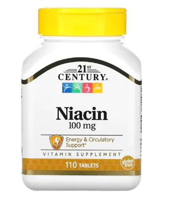 Niacina, 100mg, 110 comprimidos, 21st Century