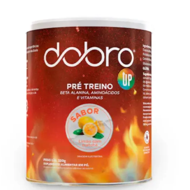 Pré-treino com Beta Alanina, Sabor Limão com Matchá, 220g, Dobro