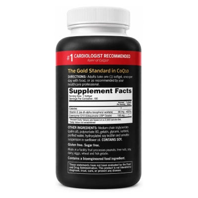 CoQ10 100mg, Energia e Saúde Cardíaca, 180 Softgels, Qunol